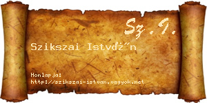 Szikszai István névjegykártya