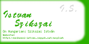 istvan szikszai business card